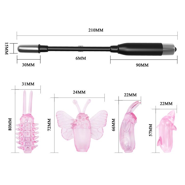 Вибратор для точечной стимуляции с 4 насадками — изображение 2