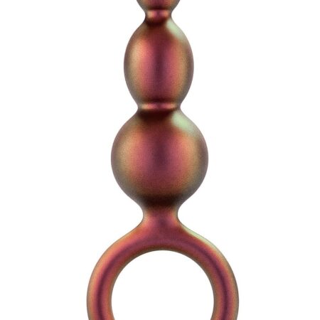 Массажер для анальной стимуляции цвета бронзы Matrix Beaded Loop Plug - 13,3 см.