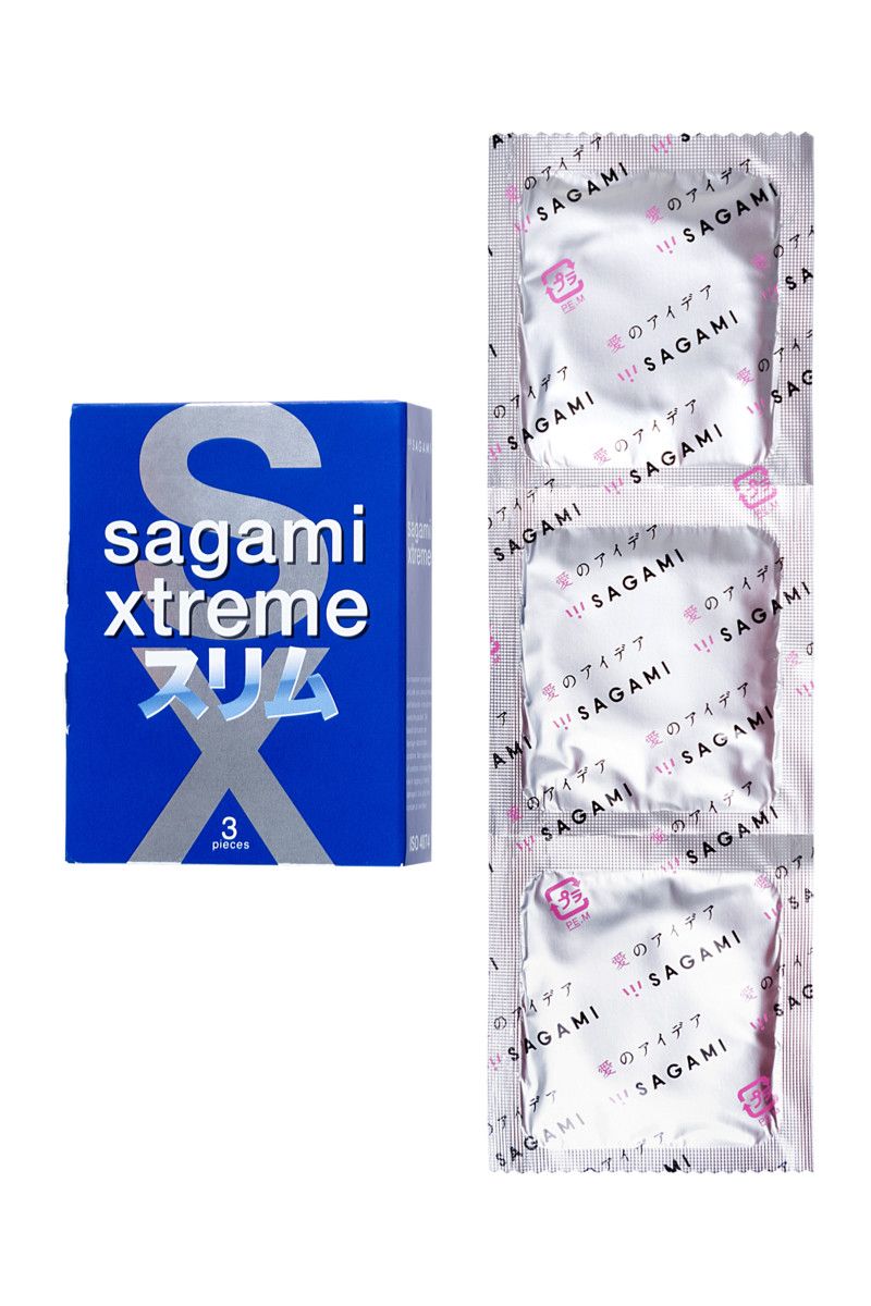 Розовые презервативы Sagami Xtreme Feel Fit 3D - 3 шт. — изображение 2