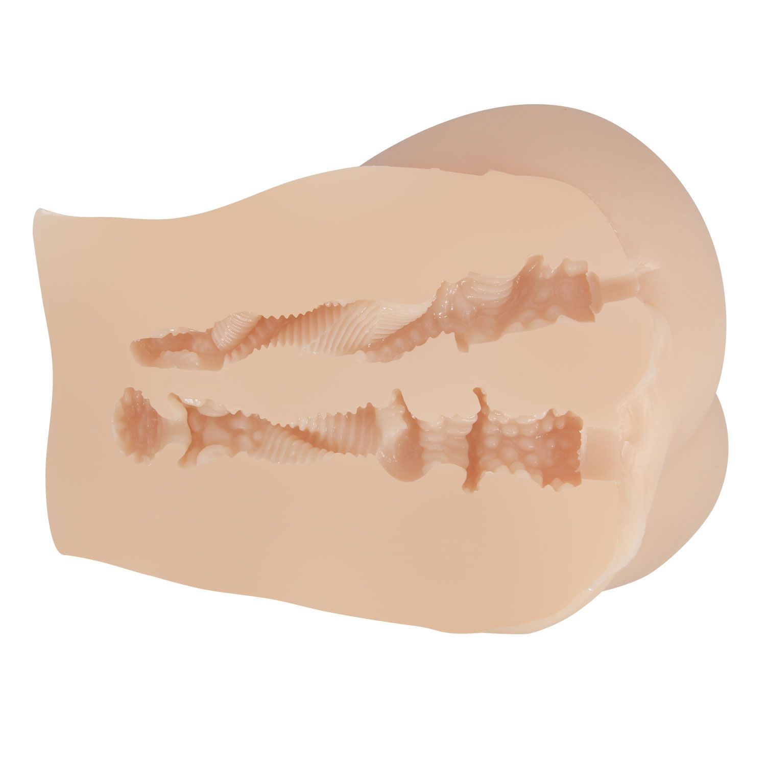 Телесный мастурбатор-полуторс Emilia с вибрацией — изображение 6