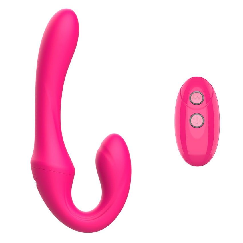 Розовый вибратор с клиторальным отростком и пультом ДУ- 19,6 см. — изображение 11