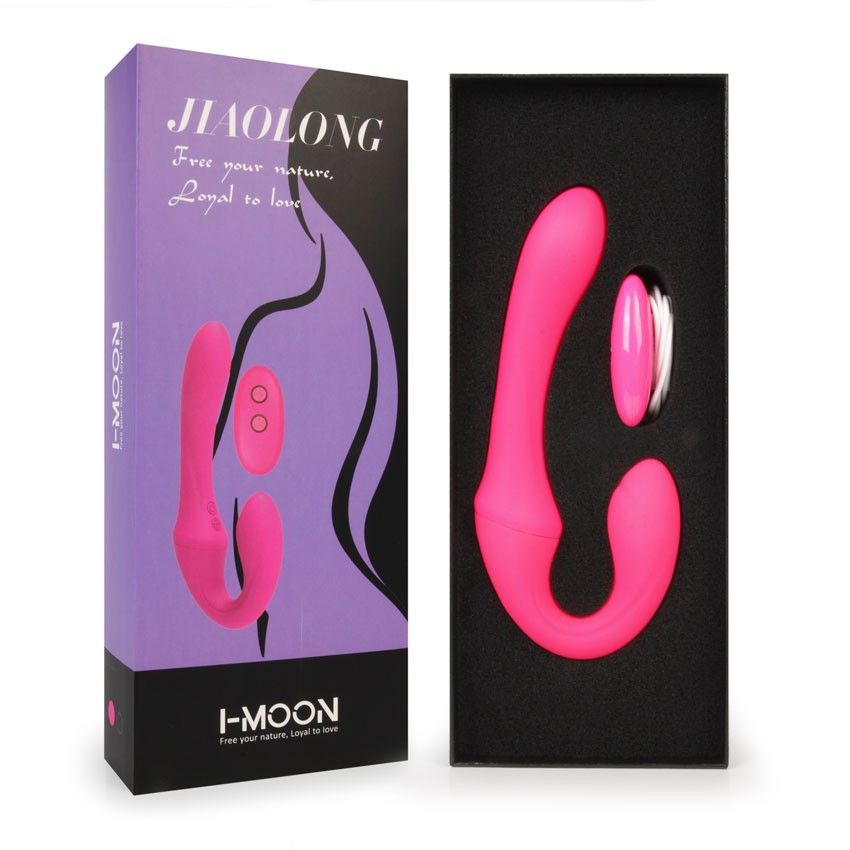 Розовый вибратор с клиторальным отростком и пультом ДУ- 19,6 см. — изображение 13