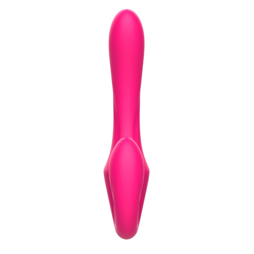 Розовый вибратор с клиторальным отростком и пультом ДУ- 19,6 см. — изображение 4