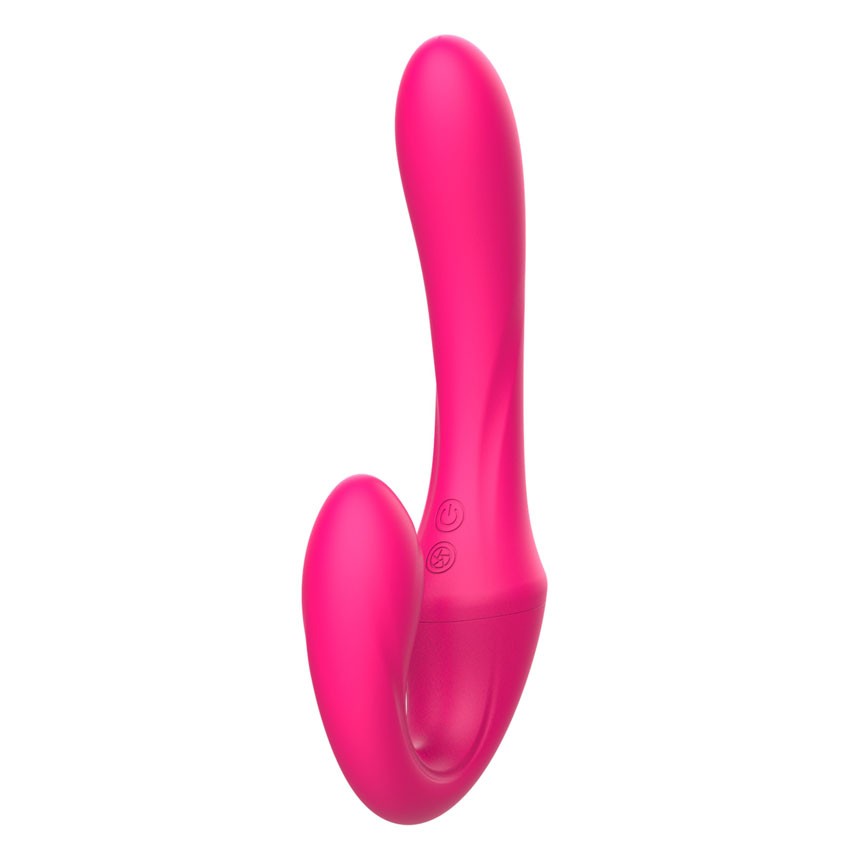 Розовый вибратор с клиторальным отростком и пультом ДУ- 19,6 см. — изображение 6