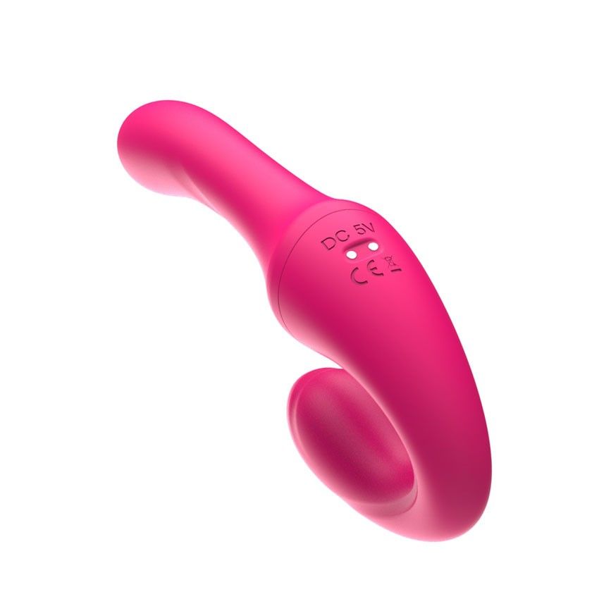 Розовый вибратор с клиторальным отростком и пультом ДУ- 19,6 см. — изображение 7