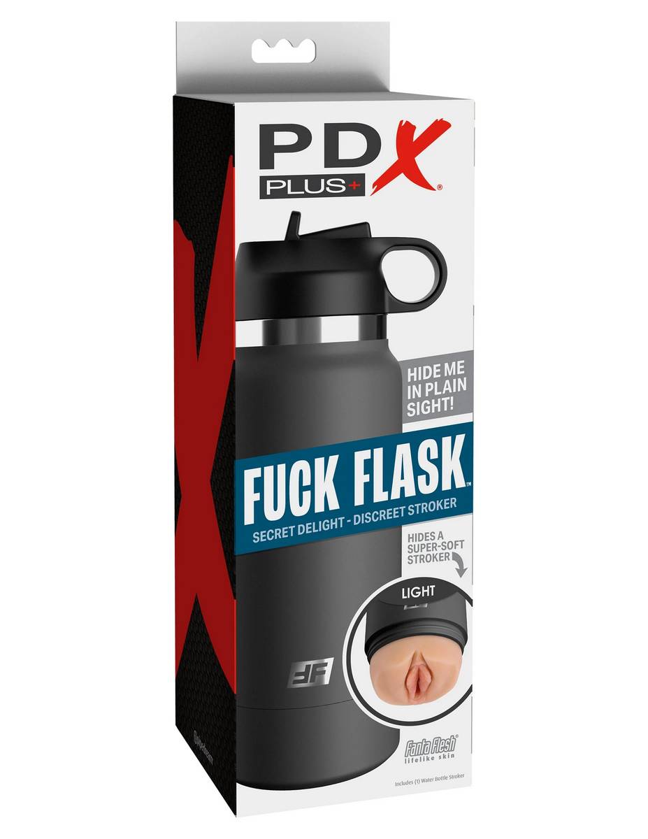 Серый мастурбатор в виде бутылки F*ck Flask — изображение 2