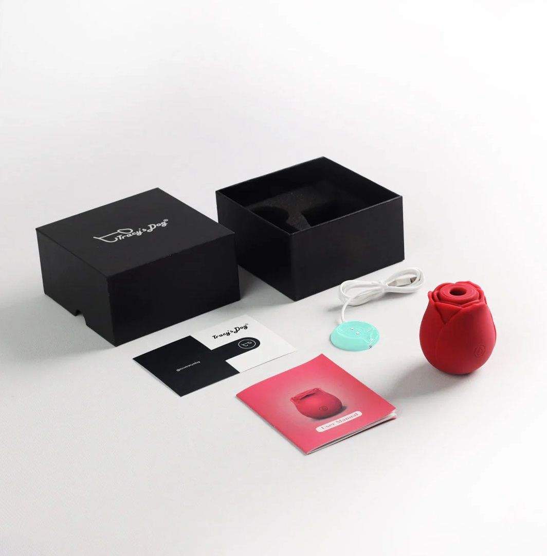 Красный вакуумный стимулятор Rose — изображение 5