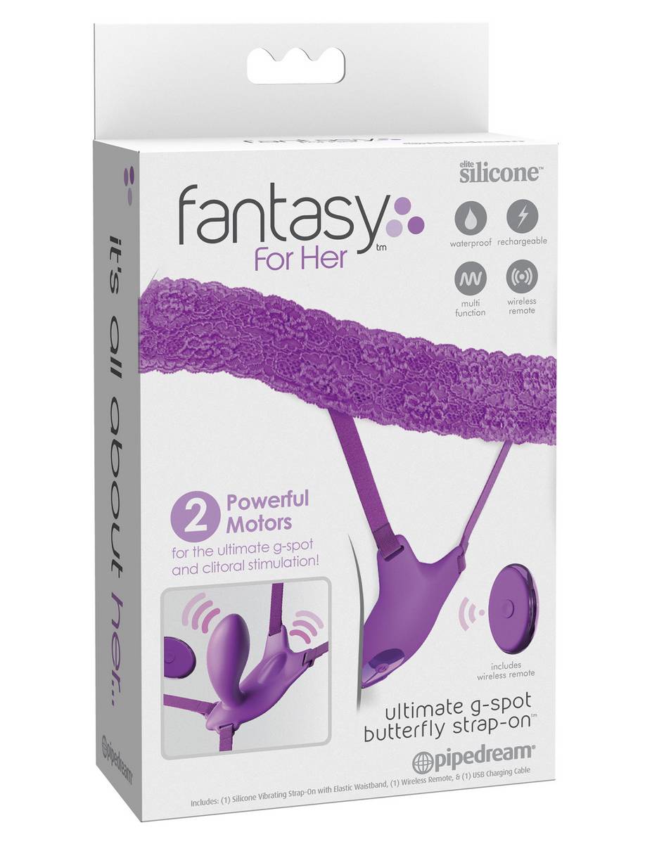 Фиолетовый пояс с вибровкладкой Ultimate G-Spot Butterfly Strap-On — изображение 2