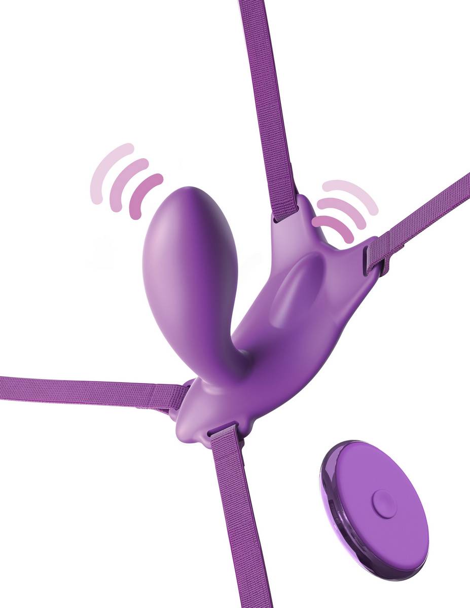 Фиолетовый пояс с вибровкладкой Ultimate G-Spot Butterfly Strap-On — изображение 3