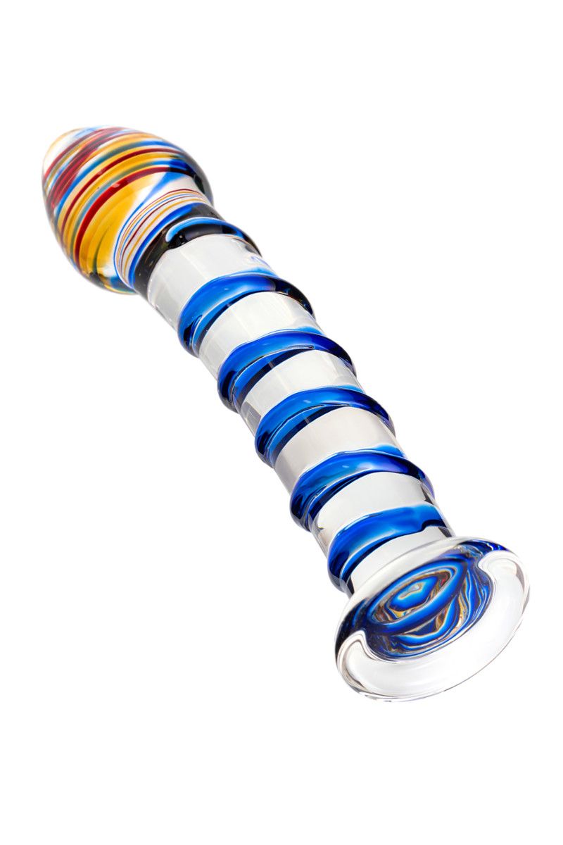 Прозрачный фаллос из стекла со спиралью - 18 см. — изображение 2
