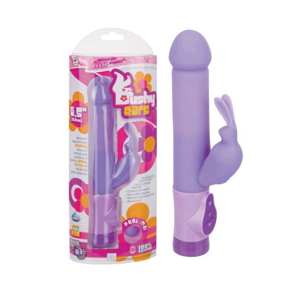 Фиолетовый силиконовый вибратор с виброзайчиком - 16,5 см. — изображение 2