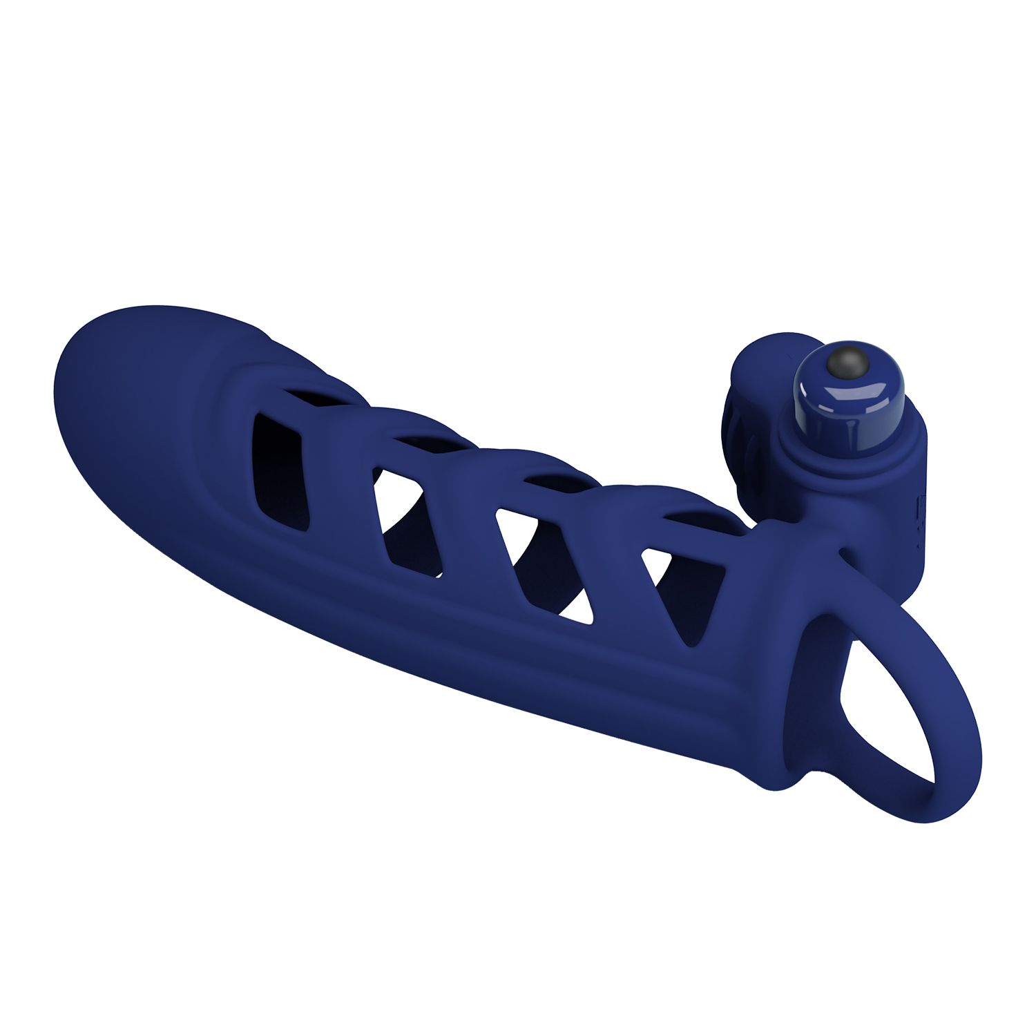 Синяя насадка на пенис Powerful Ring - 18,8 см. — изображение 3