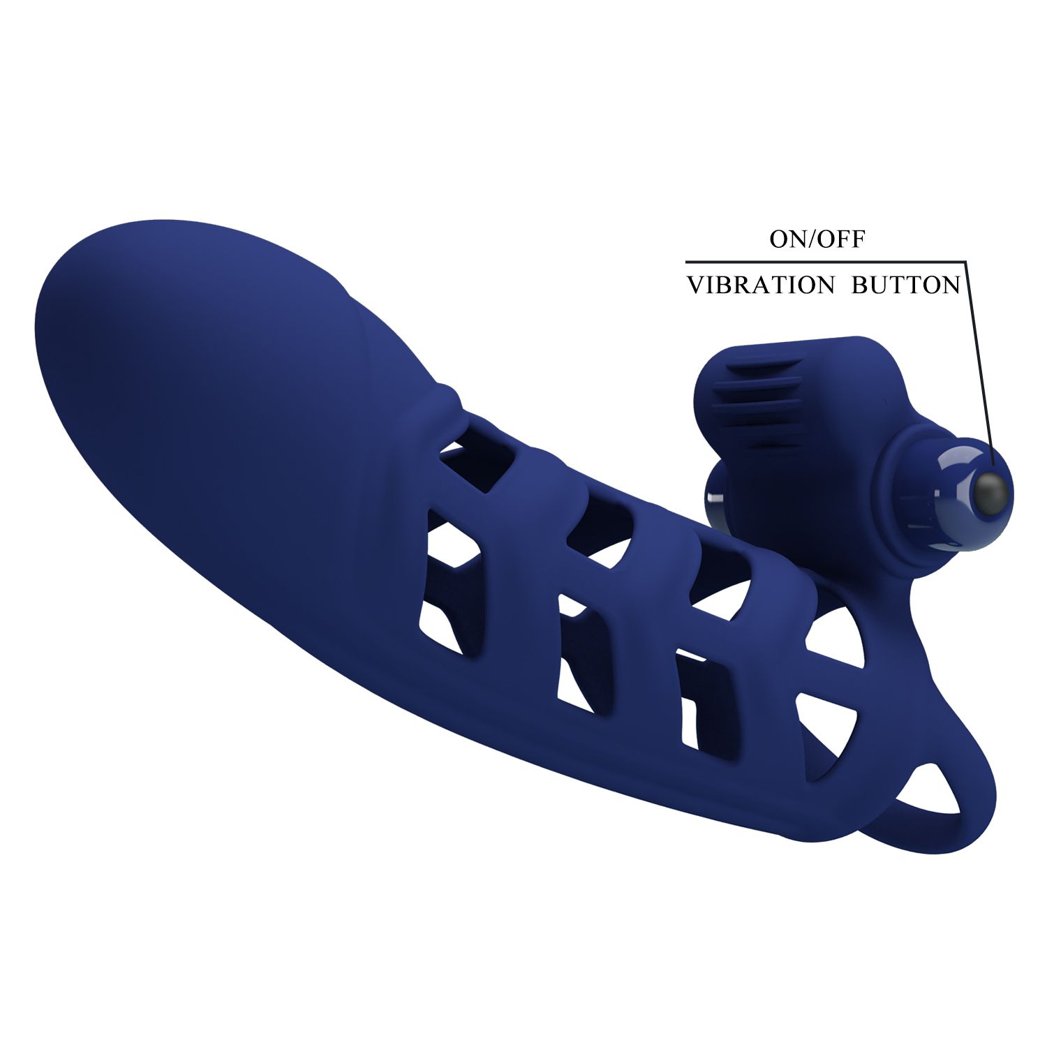 Синяя насадка на пенис Powerful Ring - 18,8 см. — изображение 4