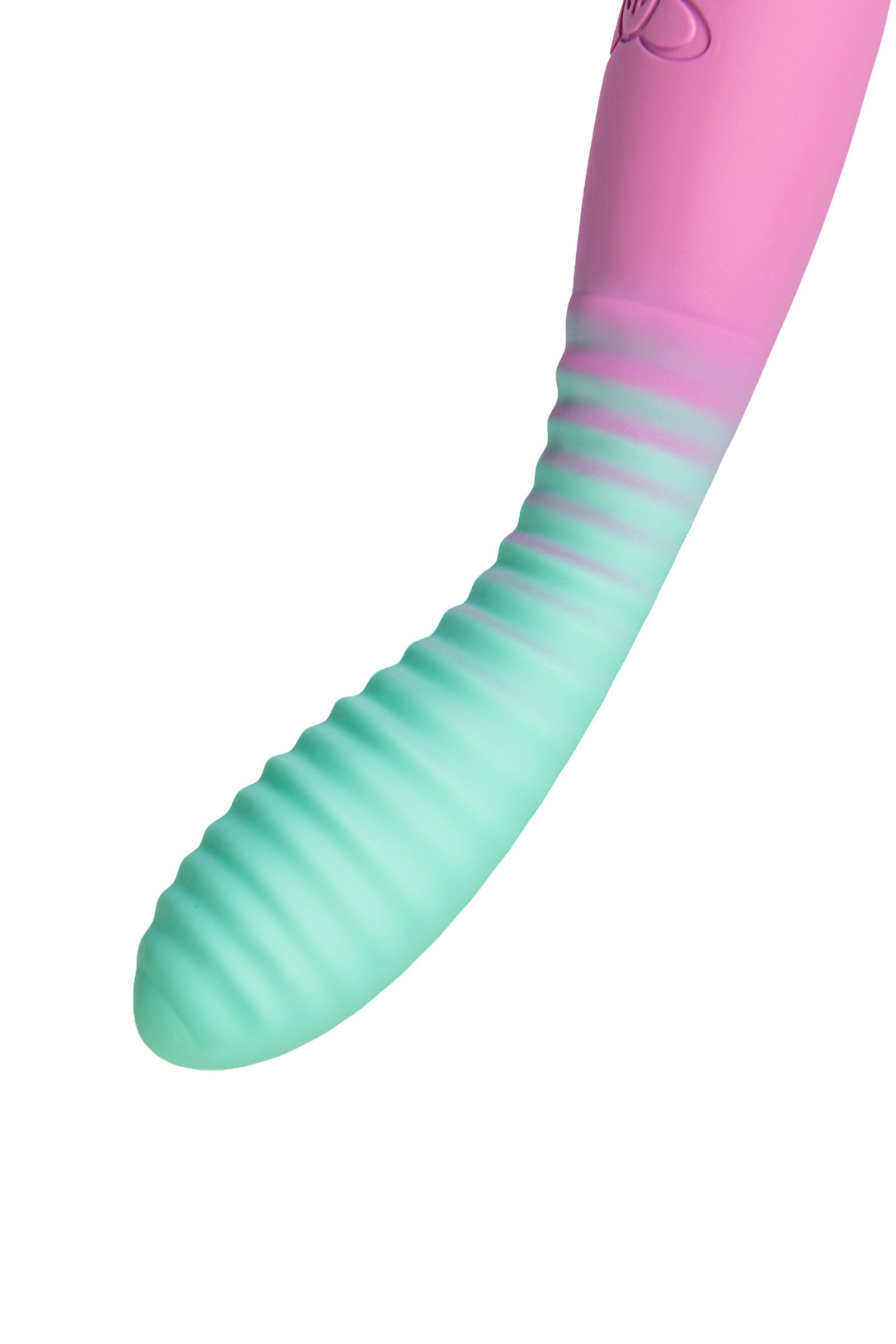 Мятно-розовый вибратор с изогнутой головкой Azalia - 20,5 см. — изображение 12