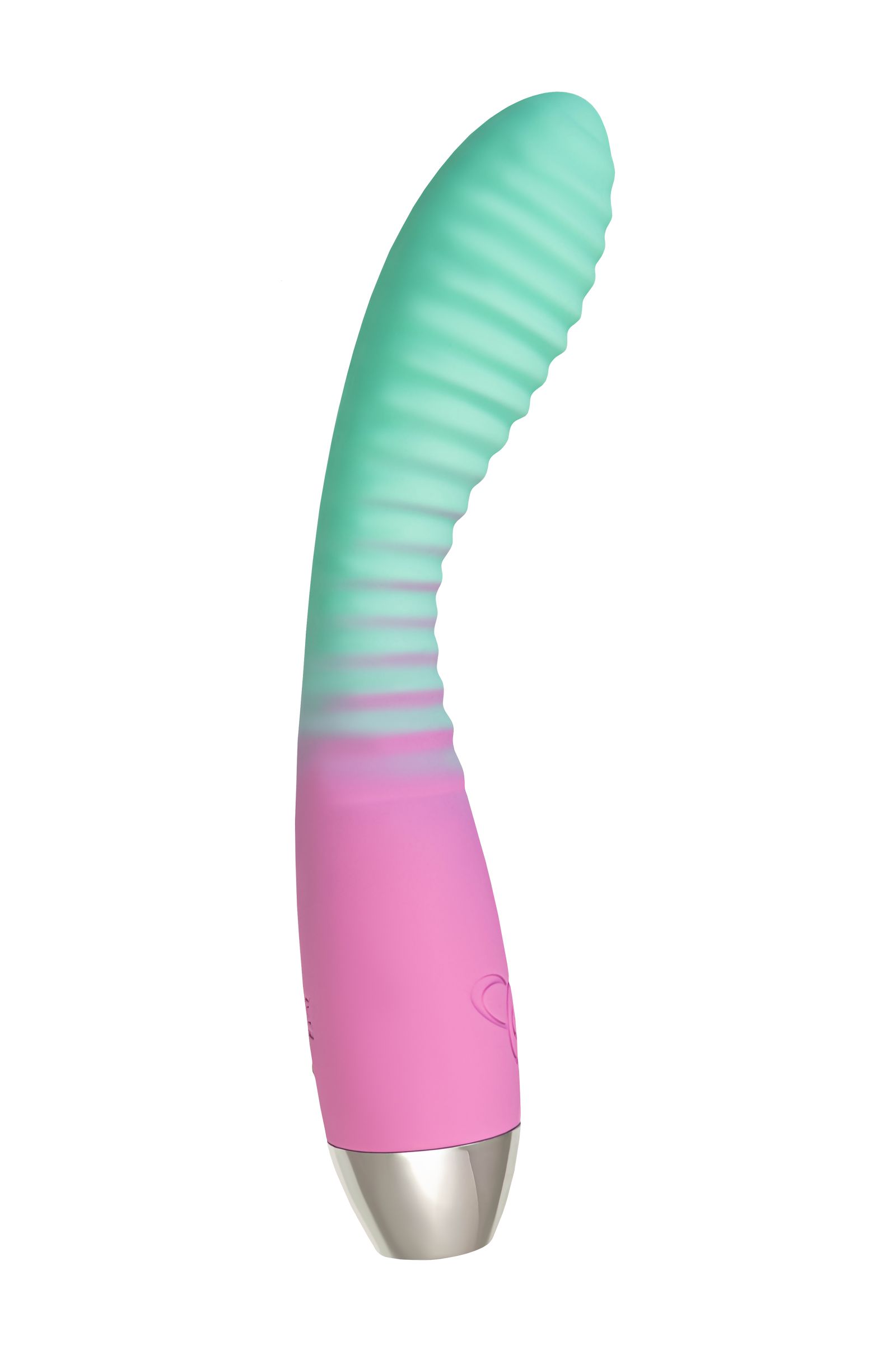 Мятно-розовый вибратор с изогнутой головкой Azalia - 20,5 см. — изображение 4