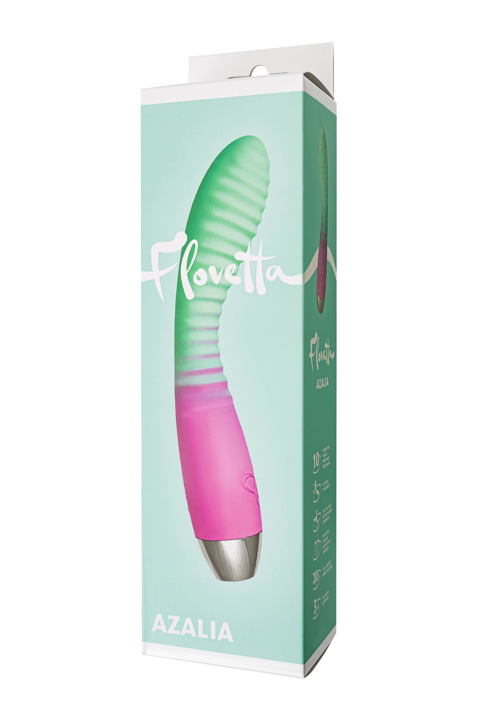Мятно-розовый вибратор с изогнутой головкой Azalia - 20,5 см. — изображение 10