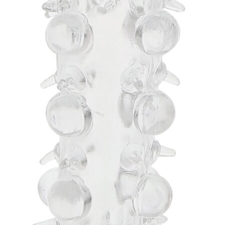 Прозрачная насадка на пенис с шипами и бугорками Bead Sleeve