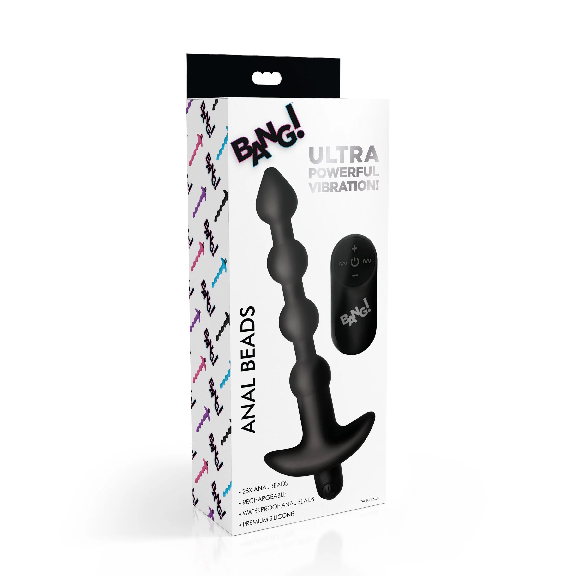 Черные анальные бусы с вибрацией и пультом ДУ 28X Remote Control Vibrating Silicone Anal Beads - 19 см. — изображение 5