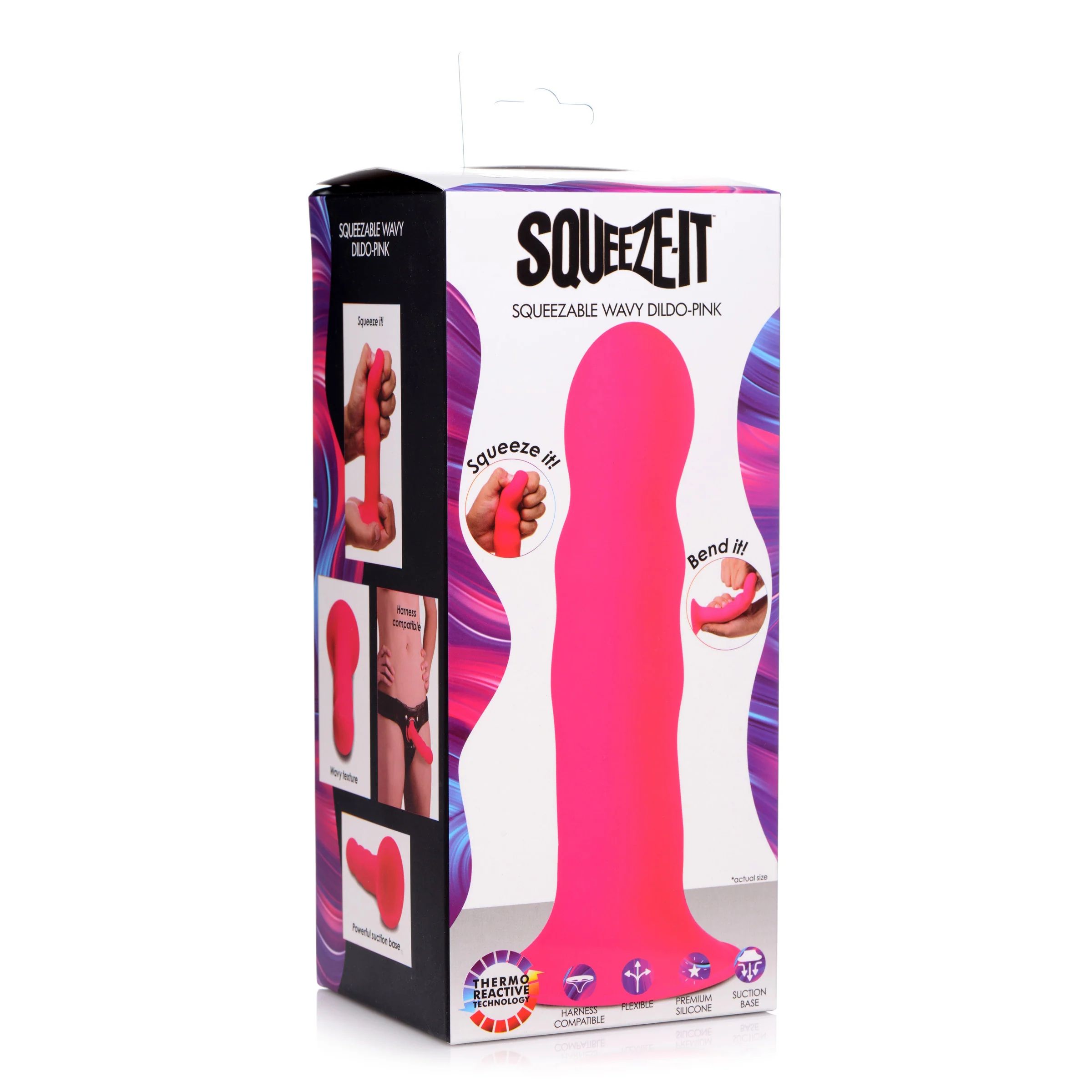 Розовый гибкий фаллоимитатор Squeeze-It Wavy Dildo - 18,3 см. — изображение 4
