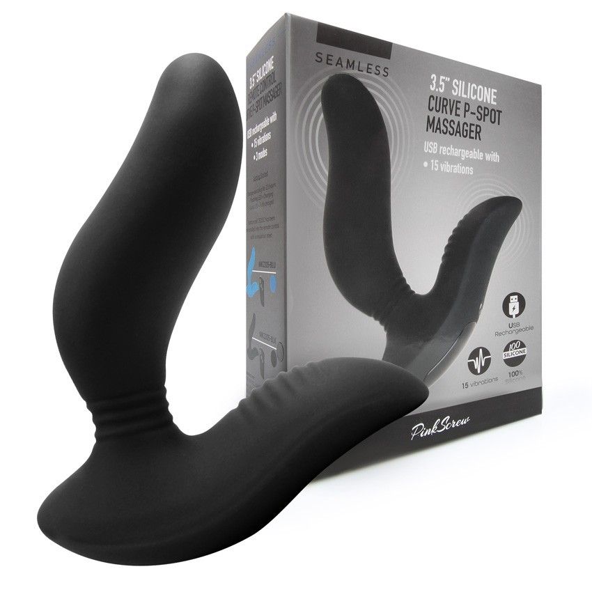 Черный вибромассажер простаты 3,5’’ Curve P-spot Massager - 12 см. — изображение 6