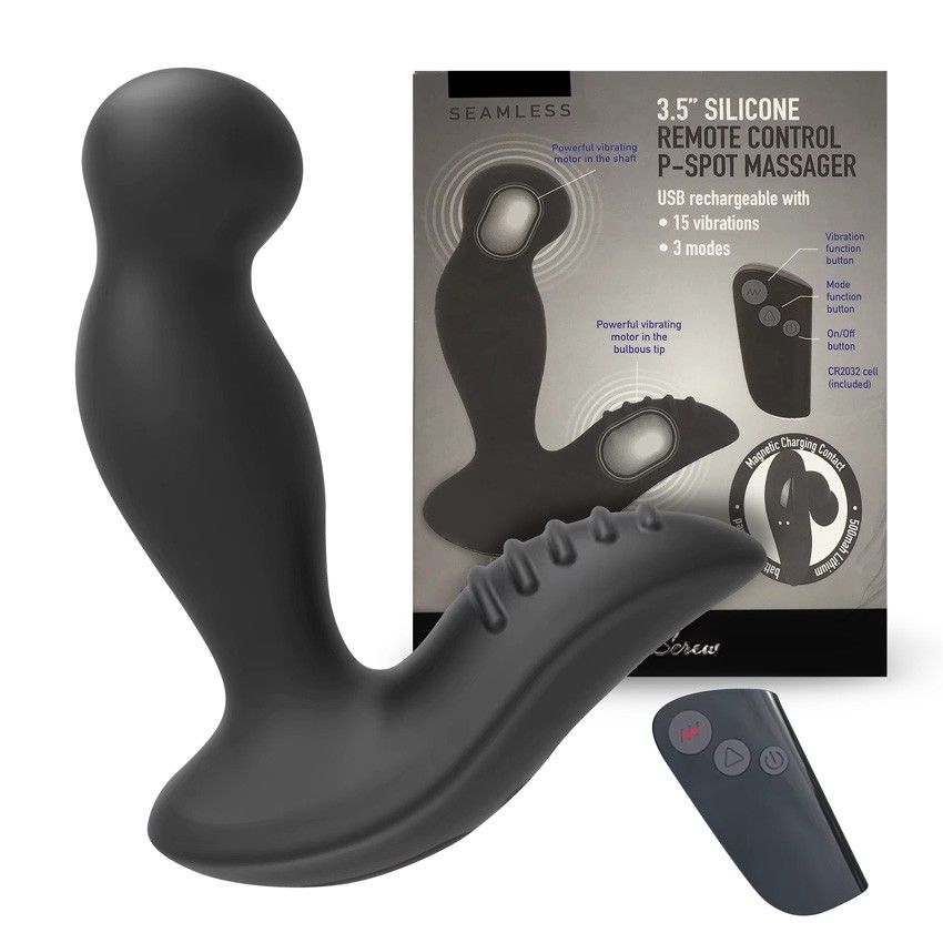 Синий вибромассажер простаты 3,5’’ Remote Control P-spot Massager - 12,5 см. — изображение 2