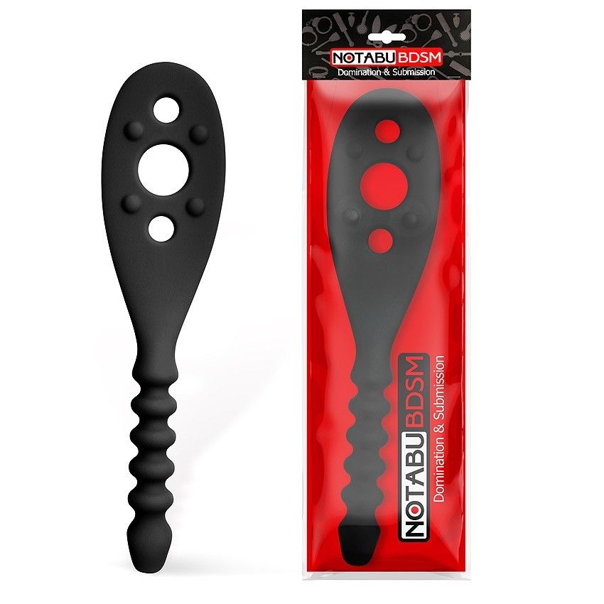 Черная силиконовая шлепалка - 30 см. — изображение 2