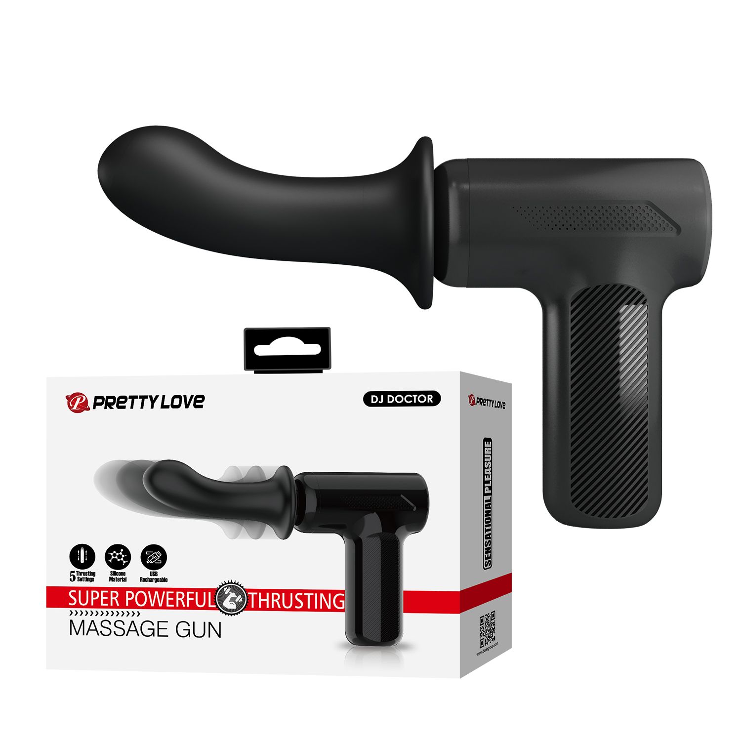 Черный вибромассажёр с поступательными движениями DJ Doctor — изображение 2