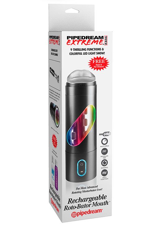 Перезаряжаемый мастурбатор-ротик Extreme Toyz Rechargeable Roto-Bator Mouth — изображение 2