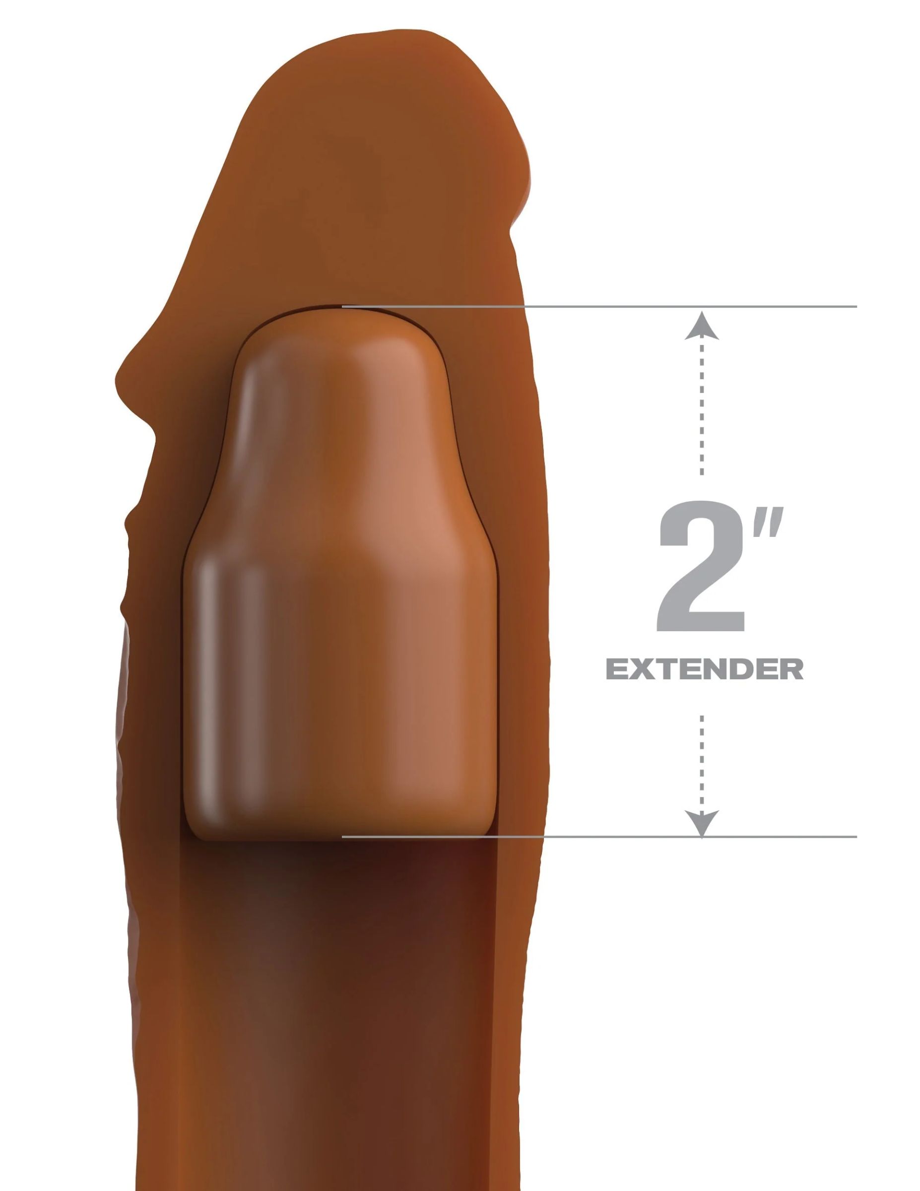 Коричневая насадка на член 2 Silicone X-tension - 20,3 см. — изображение 3