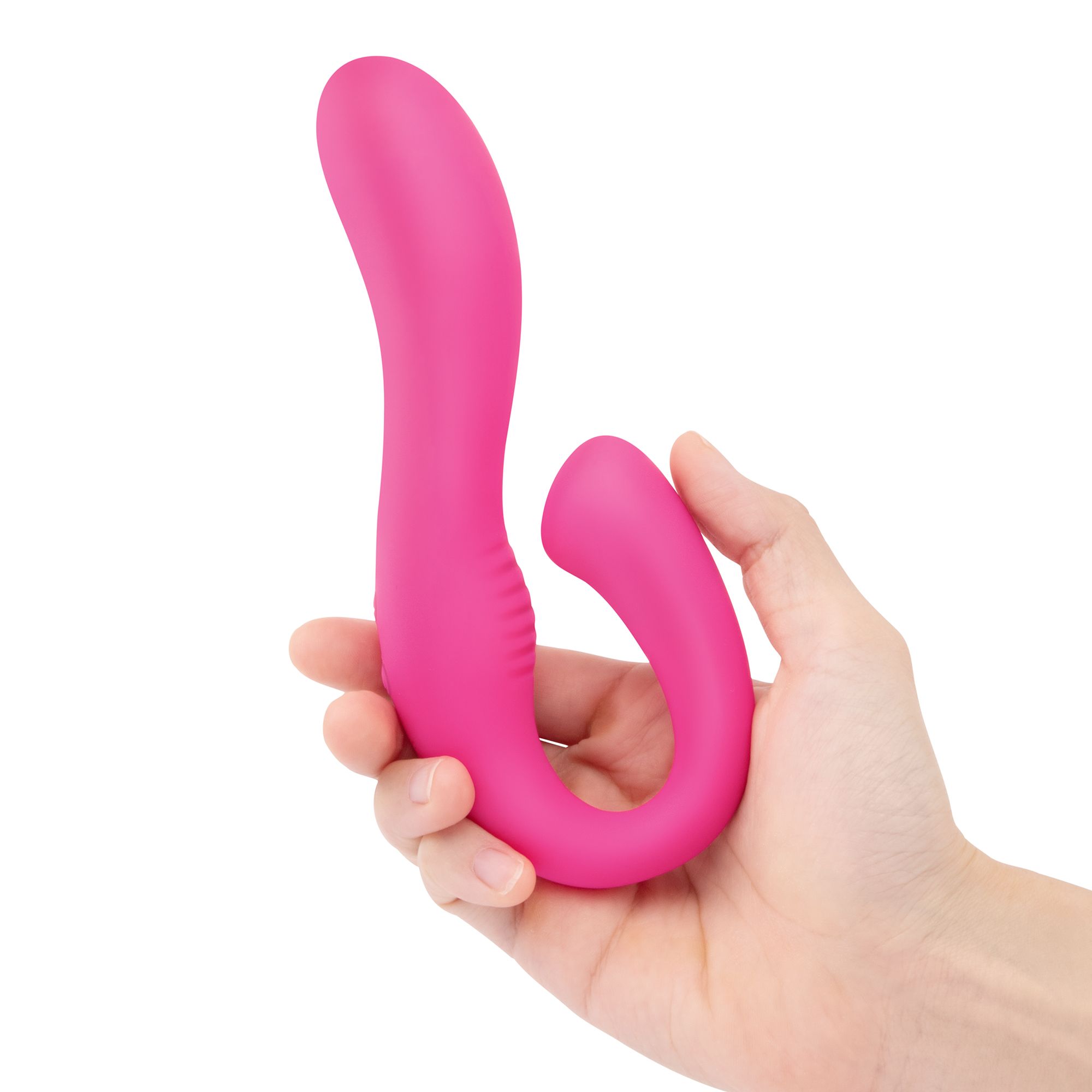 Розовый вибромассажер с клиторальным отростком Harmony Vibe - 16,8 см. — изображение 3