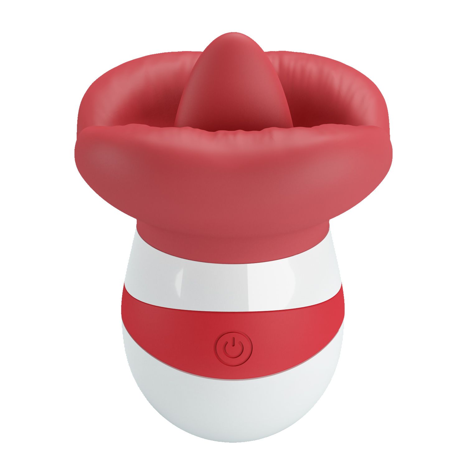 Красно-белый клиторальный стимулятор в форме рта Mina — изображение 4