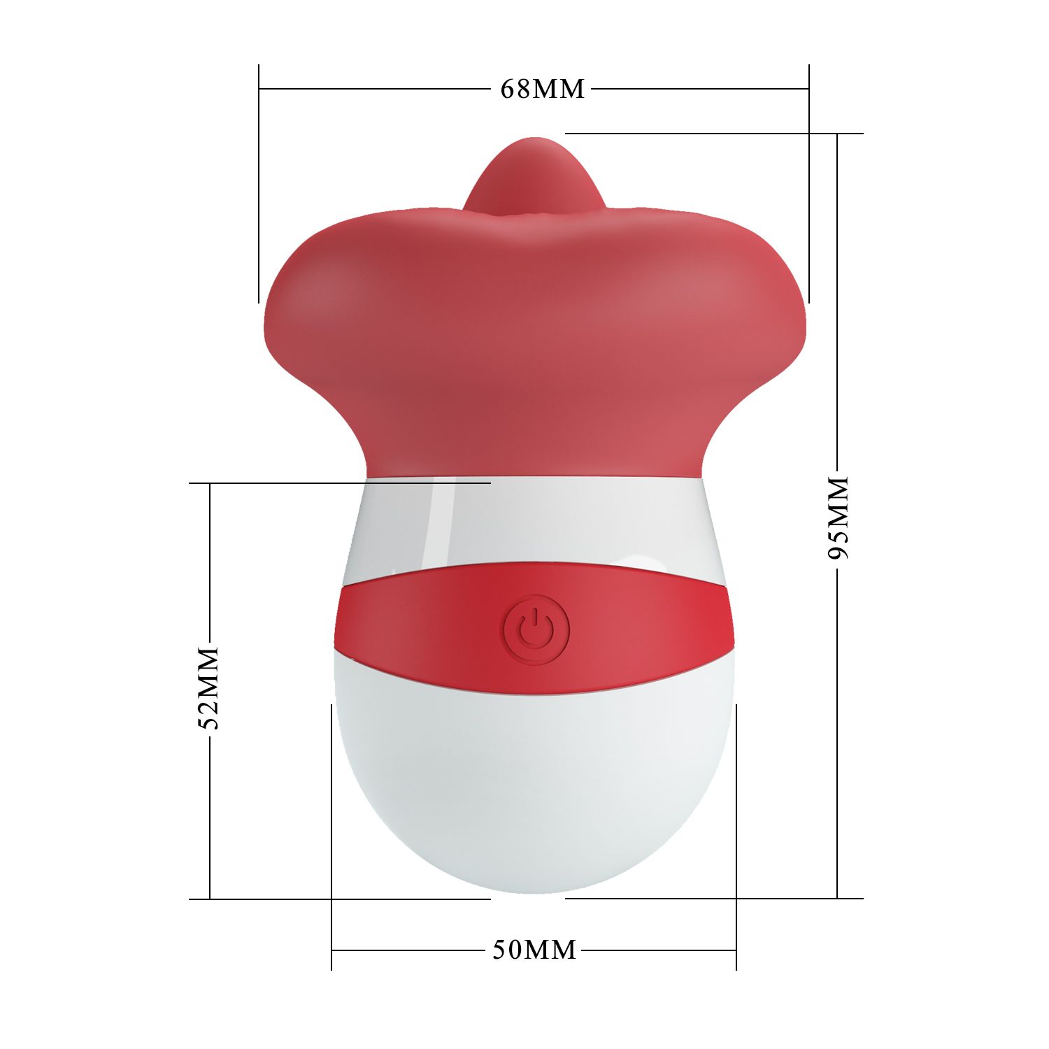 Красно-белый клиторальный стимулятор в форме рта Mina — изображение 8