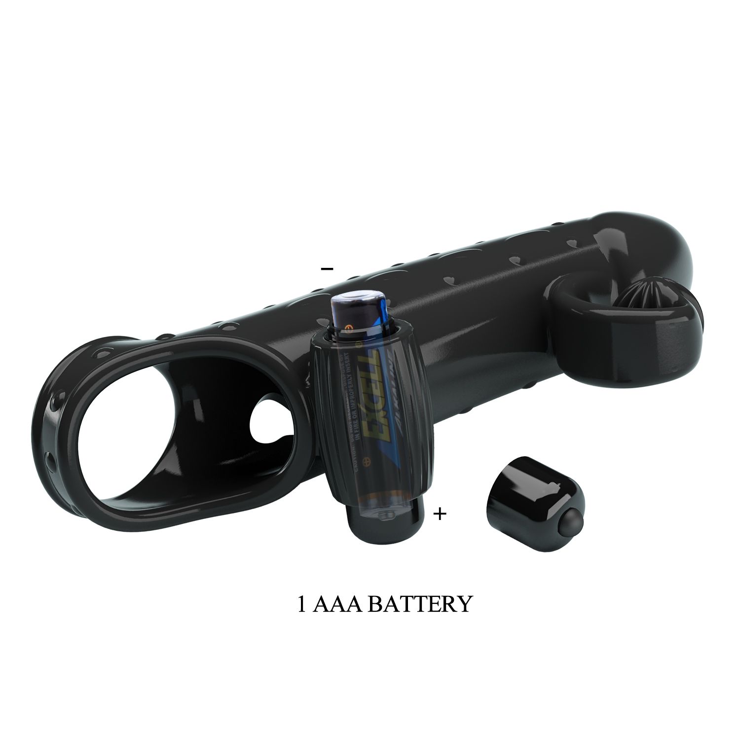 Черная вибронасадка на пенис с подхватом мошонки - 20 см. — изображение 6