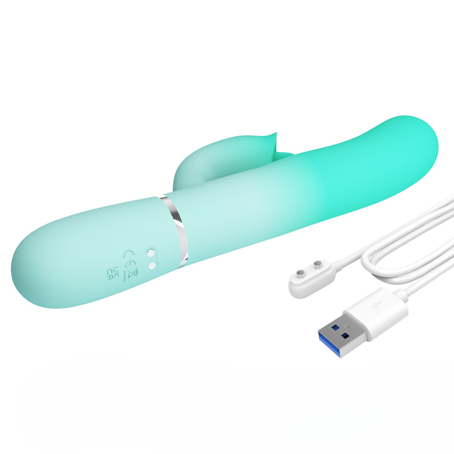 Мятный вибратор-кролик Gigi с возвратно-поступательными движениями - 22,8 см. — изображение 10