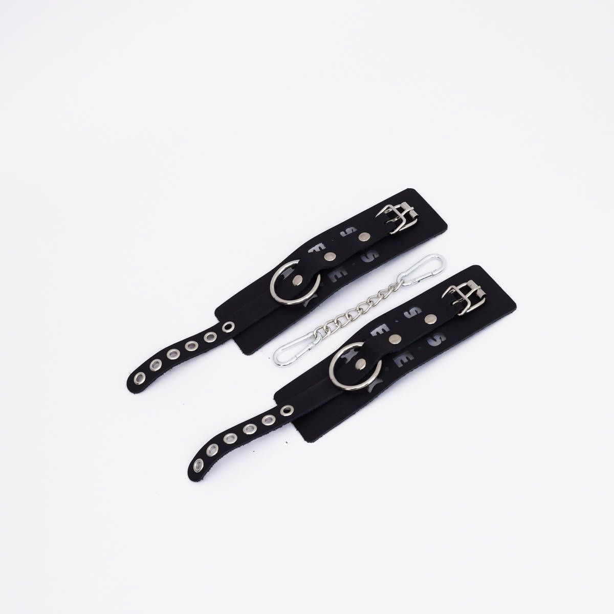 Черные кожаные наручники Sex — изображение 2