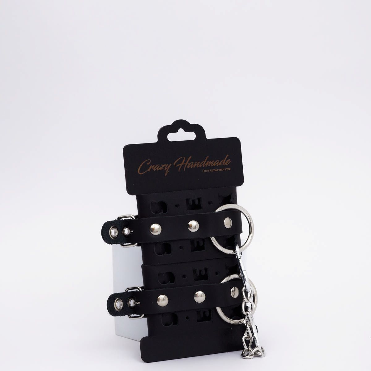 Черные кожаные наручники Sex — изображение 3