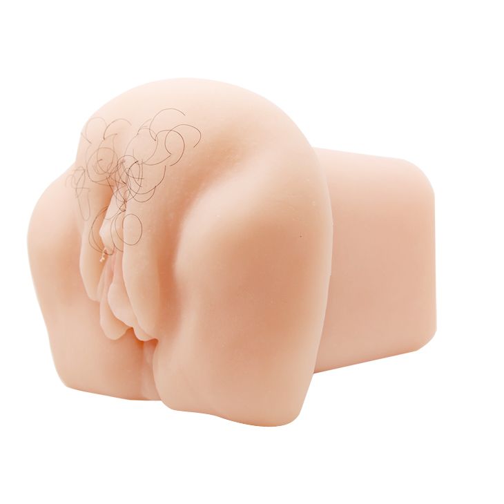 Телесный мастурбатор-вагина с оволосением и вибрацией — изображение 4