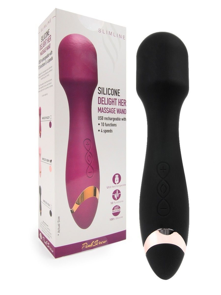 Черный силиконовый wand-вибратор - 18,5 см. — изображение 2