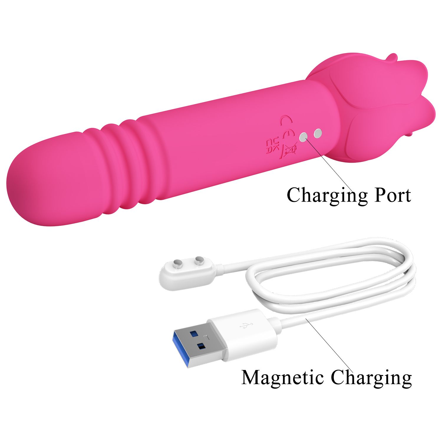 Розовый двусторонний вибратор Chaley — изображение 6