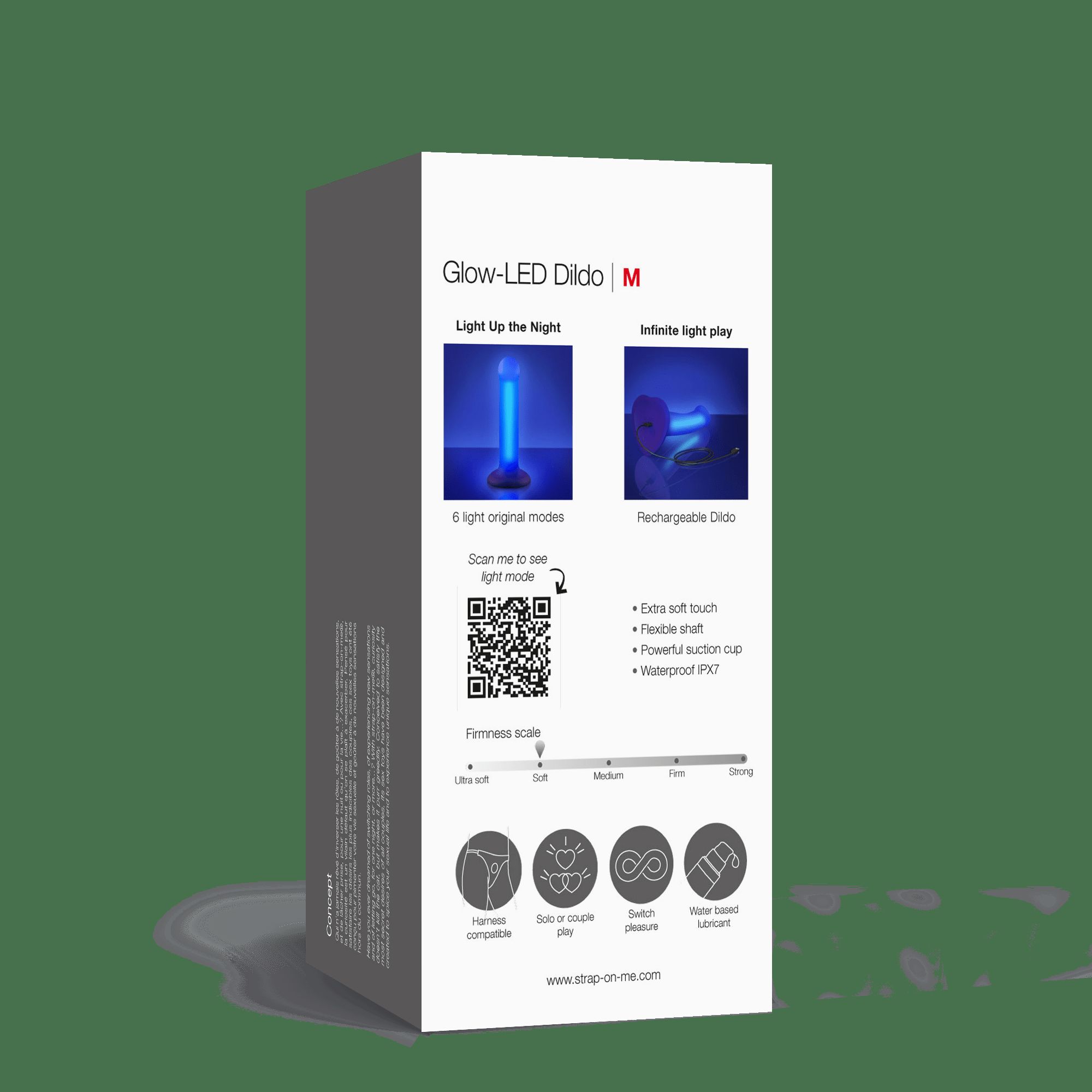 Светящийся фаллоимитатор Strap-on-me Glow-Led Dildo - size M — изображение 7