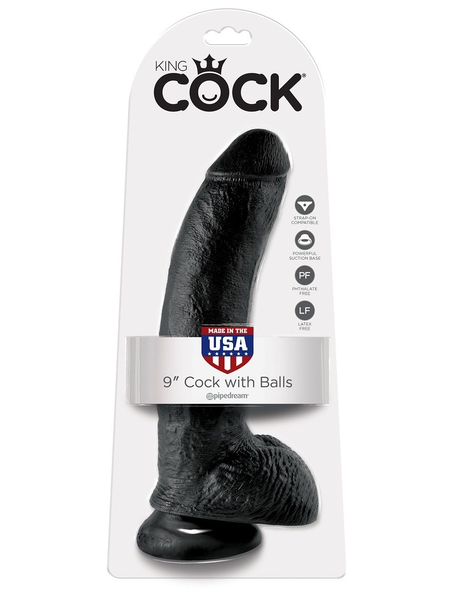 Чёрный фаллоимитатор 9 Cock with Balls - 22,9 см. — изображение 4