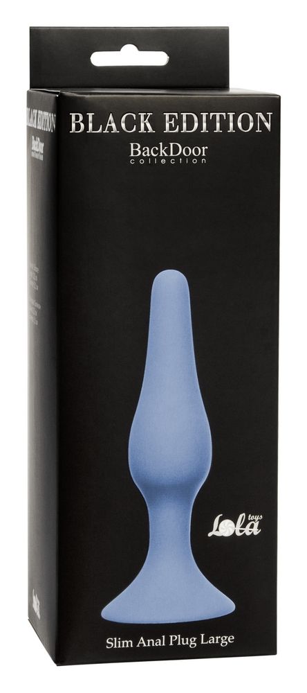 Синяя анальная пробка Slim Anal Plug Large - 12,5 см. — изображение 3