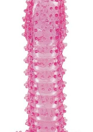 Гелевая розовая насадка с шипами - 12 см.