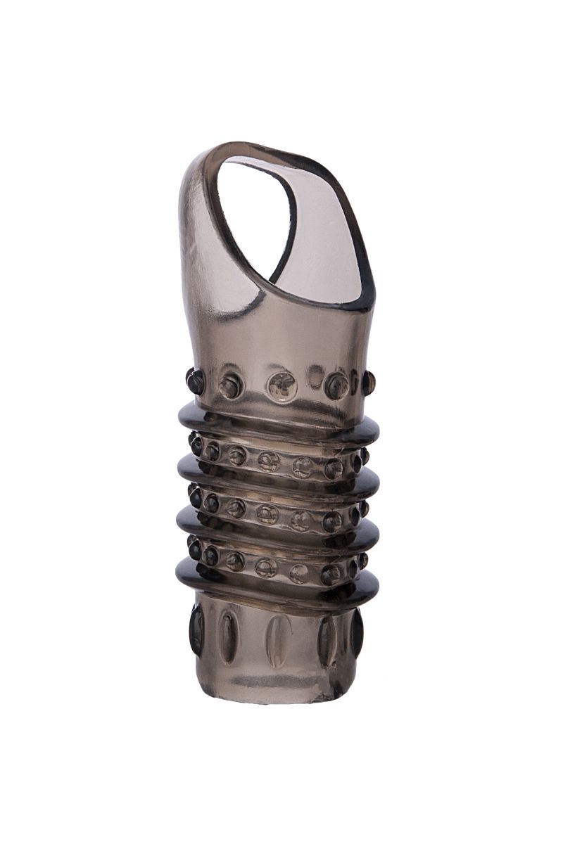 Открытая дымчатая насадка с точками и рёбрами ToyFa XLover - 11,5 см. — изображение 3