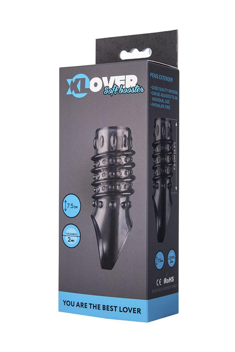 Открытая дымчатая насадка с точками и рёбрами ToyFa XLover - 11,5 см. — изображение 4