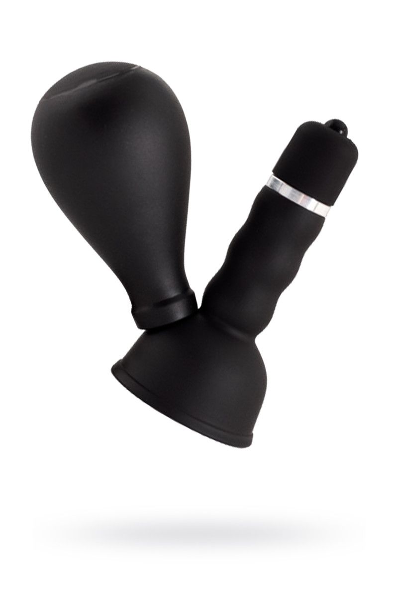 Черный вибратор с грушей на сосок — изображение 3