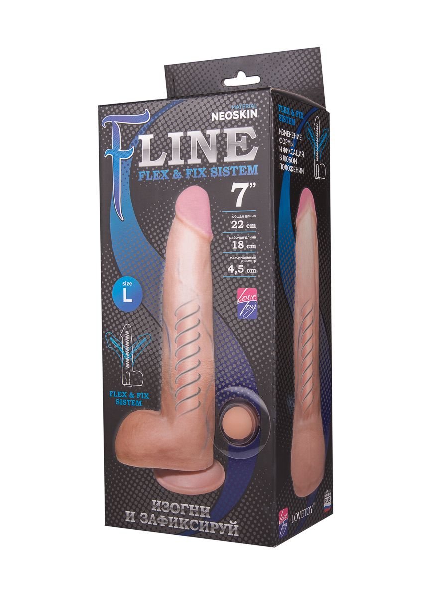 Фаллоимитатор с мошонкой на присоске F LINE - 22 см. — изображение 2